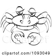 Clipart Black And White Crab Royalty Free Vector Illustration by Lal Perera