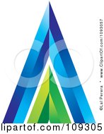 Poster, Art Print Of Green And Blue Triangle Logo