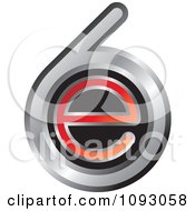 Clipart Red And Silver E 6 Royalty Free Vector Illustration by Lal Perera