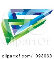 Clipart Interlocked Blue And Green Triangles Royalty Free Vector Illustration by Lal Perera