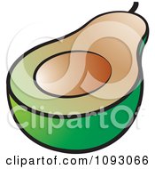 Clipart Halved Green Avocado Royalty Free Vector Illustration