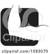 Clipart Strong Mans Elbow Over A Black Square Royalty Free Vector Illustration
