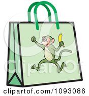 Poster, Art Print Of Green Monkey Shopping Bag