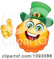 Poster, Art Print Of St Paddys Day Emoticon Holding A Thumb Up