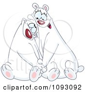 Clipart Polar Bear Couple Cuddling Royalty Free Vector Illustration