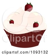 Clipart Strawberry Cupcake Royalty Free Vector Illustration
