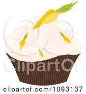 Poster, Art Print Of Pastel Pink Frosted Carrot Cupcake