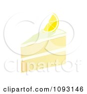 Clipart Serving Of Two Layered Lemon Cake Royalty Free Vector Illustration