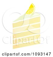 Clipart Serving Of Five Layered Lemon Cake Royalty Free Vector Illustration