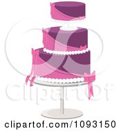 Clipart Layered Pink And Purple Wedding Cake Royalty Free Vector Illustration by Randomway #COLLC1093150-0150