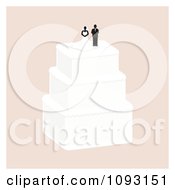 Poster, Art Print Of Layered Wedding Cake With A Bride And Groom Topper 4