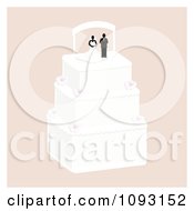 Poster, Art Print Of Layered Wedding Cake With A Bride And Groom Topper 5