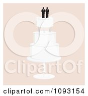 Clipart Layered Wedding Cake With A Gay Topper 4 Royalty Free Vector Illustration