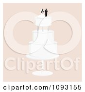 Poster, Art Print Of Layered Wedding Cake With A Bride And Groom Topper 6