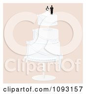 Poster, Art Print Of Layered Wedding Cake With A Bride And Groom Topper 7