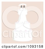 Clipart Layered Wedding Cake With A Lesbian Topper 4 Royalty Free Vector Illustration
