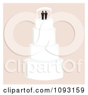 Clipart Layered Wedding Cake With A Gay Topper 5 Royalty Free Vector Illustration