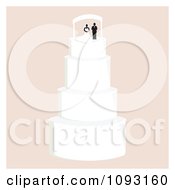Poster, Art Print Of Layered Wedding Cake With A Bride And Groom Topper 8