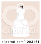 Poster, Art Print Of Layered Wedding Cake With A Bride And Groom Topper 9
