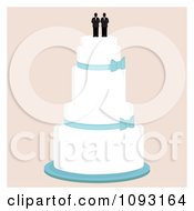 Layered Wedding Cake With A Gay Topper 1