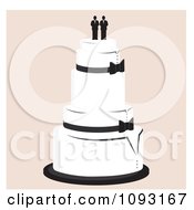 Layered Wedding Cake With A Gay Topper 2