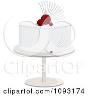 Poster, Art Print Of White And Red Wedding Cake