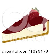 Clipart Serving Of Strawberry Cheesecake Royalty Free Vector Illustration