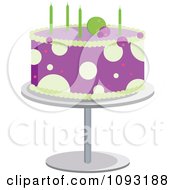 Poster, Art Print Of Green And Purple Polka Dot Birthday Cake