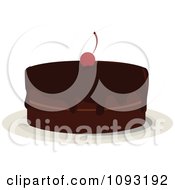 Poster, Art Print Of Chocolate Cake Topped With A Cherry