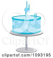Poster, Art Print Of Blue Polka Dot Birthday Cake