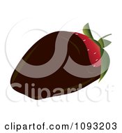 Clipart Dark Chocolate Dipped Strawberry Royalty Free Vector Illustration by Randomway