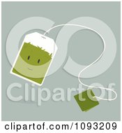 Clipart Green Tea Bag Character Royalty Free Vector Illustration