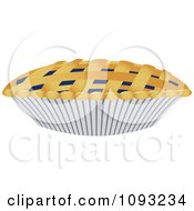 Poster, Art Print Of Blueberry Pie With Woven Crust