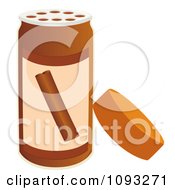 Clipart Open Spice Bottle Of Cinnamon Flavoring Royalty Free Vector Illustration by Randomway #COLLC1093271-0150