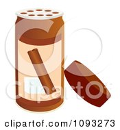 Clipart Open Bottle Of Cinnamon Sugar Royalty Free Vector Illustration