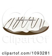 Clipart White Frosted Chocolate Donut Royalty Free Vector Illustration