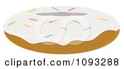 Clipart White Frosted Donut Royalty Free Vector Illustration