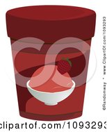 Clipart Container Of Strawberry Ice Cream Royalty Free Vector Illustration by Randomway