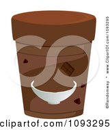 Clipart Container Of Chocolate Ice Cream Royalty Free Vector Illustration by Randomway