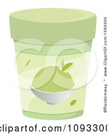 Clipart Container Of Pistachio Ice Cream Royalty Free Vector Illustration