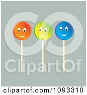 Clipart Three Happy Lolipops Royalty Free Vector Illustration
