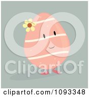 Clipart Pink Egg Character Royalty Free Vector Illustration by Randomway