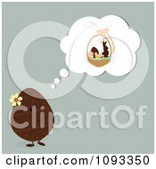 Poster, Art Print Of Egg Thinking Of An Easter Basket