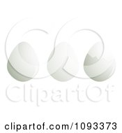 Poster, Art Print Of Three White Boiled Eggs And Shells