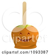Clipart Orange Jackolantern Candied Apple Royalty Free Vector Illustration by Randomway