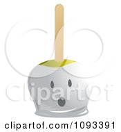 Clipart White Ghost Candied Apple Royalty Free Vector Illustration