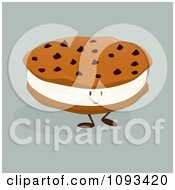 Clipart Ice Cream Cookie Sandwich Character Royalty Free Vector Illustration