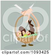 Poster, Art Print Of Easter Basket With Candy Character