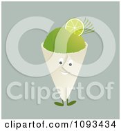 Clipart Lime Snow Cone Character Royalty Free Vector Illustration by Randomway
