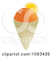 Clipart Orange Snow Cone Royalty Free Vector Illustration by Randomway